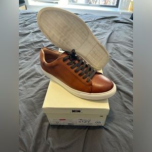 Joseph Abboud Adriano Sneakers Cognac Brown Leather Size 10